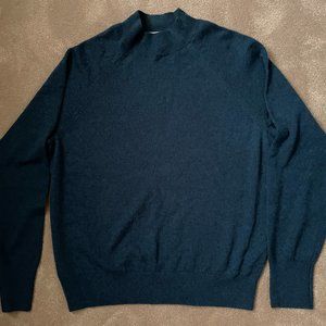 Cashmere Raglan Mockneck Heathered Indigo M